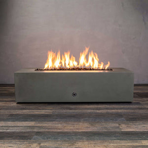 60" x 24" Rectangle Gravity Concrete (GFRC) Fire Pit - Propane Gas Hardline - 110V Electronic Ignition System - Brown by Starfire Designs