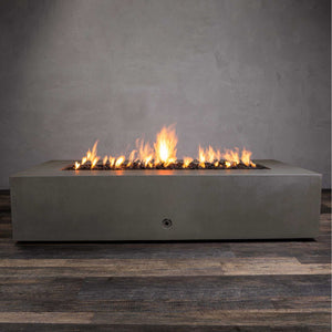 72" x 38" Rectangle Gravity Concrete (GFRC) Fire Pit - Propane Gas Hardline - 110V CSA On/Off Electronic Ignition System - Brown by Starfire Designs