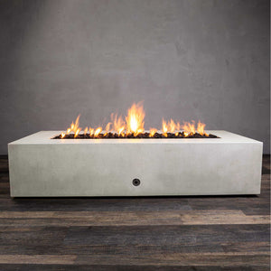 72" x 38" Rectangle Gravity Concrete (GFRC) Fire Pit - Propane Gas Hardline - 110V CSA On/Off Electronic Ignition System - White by Starfire Designs
