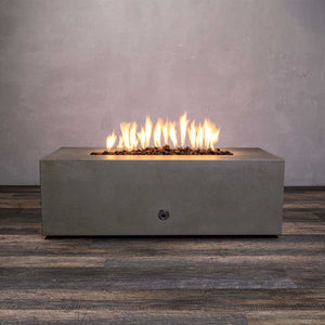 48" x 32" Rectangle Gravity Concrete (GFRC) Fire Pit - Propane Gas Hardline - 110V CSA On/Off Electronic Ignition System - Brown by Starfire Designs