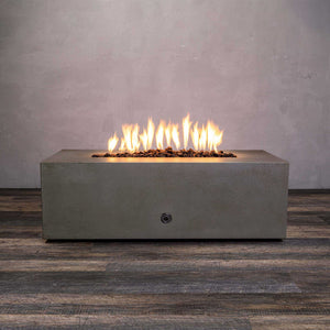 48" x 32" Rectangle Gravity Concrete (GFRC) Fire Pit - Natural Gas - 110V CSA On/Off Electronic Ignition System - Brown by Starfire Designs
