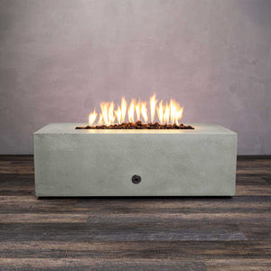 48" x 32" Rectangle Gravity Concrete (GFRC) Fire Pit - Propane Gas Hardline - 110V CSA On/Off Electronic Ignition System - Natural Gray by Starfire Designs