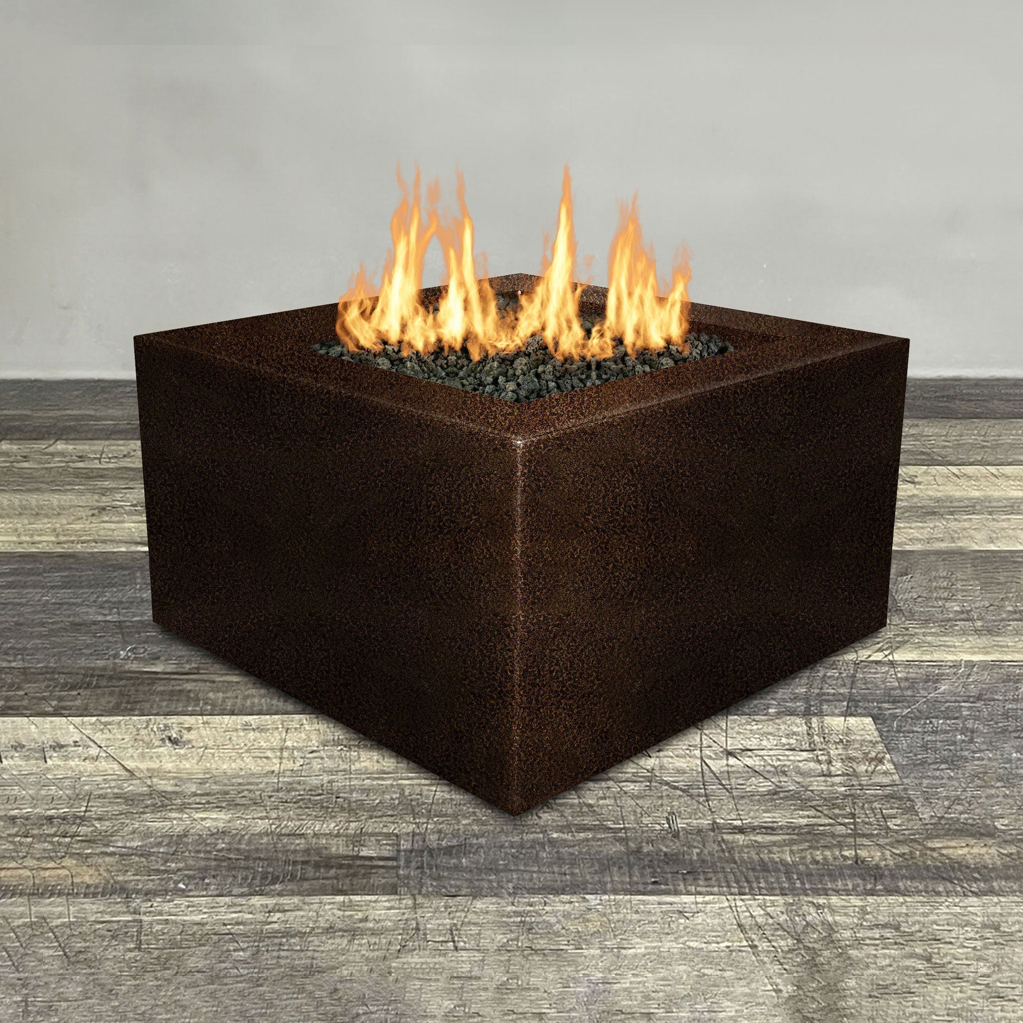 36" Square Gravity Powder Coated Steel Fire Pit - Natural Gas - Flame ...