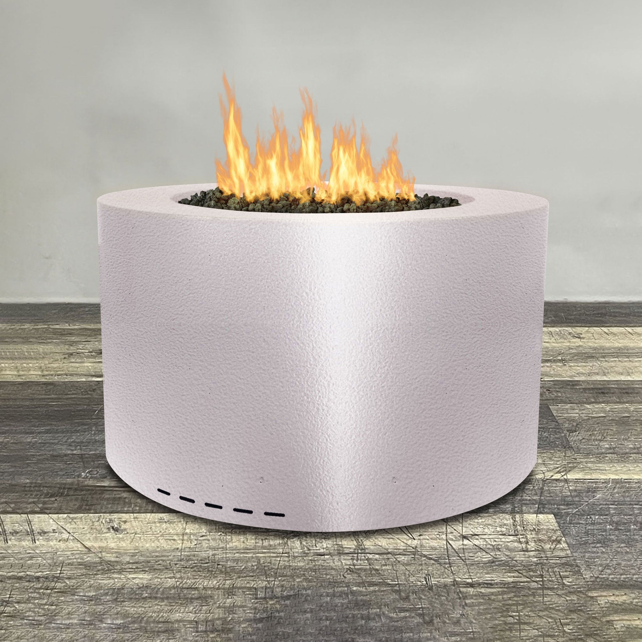 36" Round Gravity Powder Coated Steel Fire Pit - Natural Gas - 110V ...