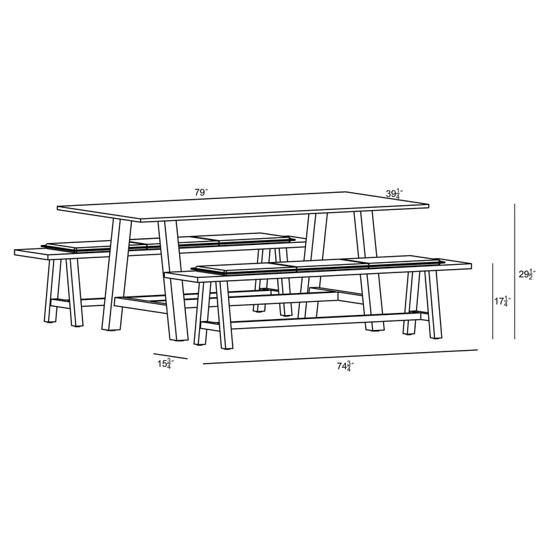Commons 8 Seat Dining Set w/ Benches by Harmonia Living
