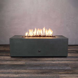 48" x 32" Rectangle Gravity Concrete (GFRC) Fire Pit - Natural Gas - 110V Electronic Ignition System - Graphite by Starfire Designs