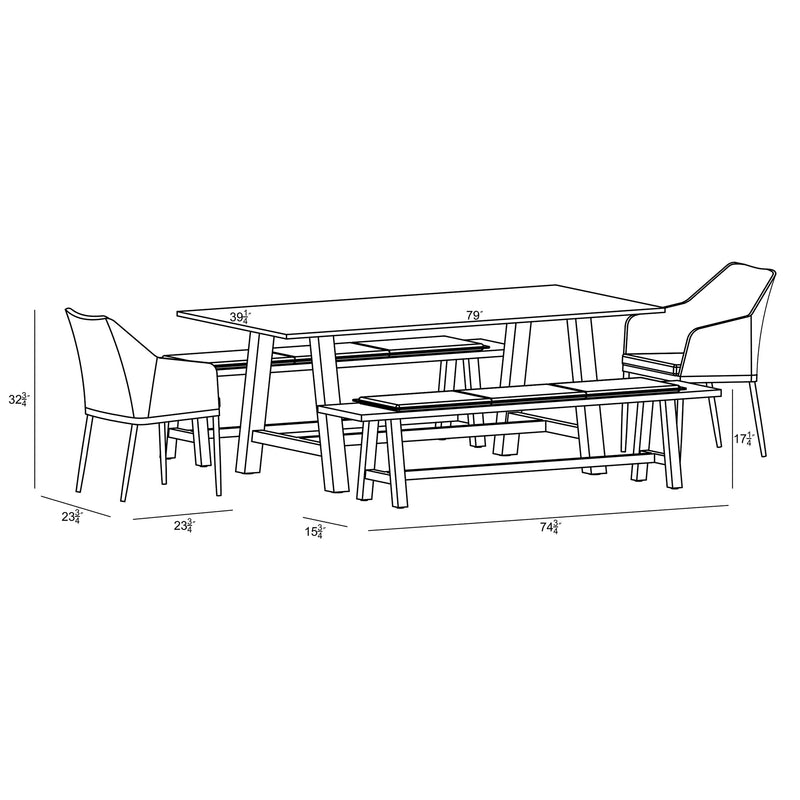 Commons Tailor 5 Piece Bench Dining Set by Harmonia Living