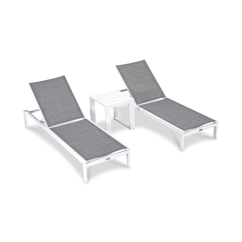 Lift 3 Piece Chaise Lounge Set - White by Harmonia Living
