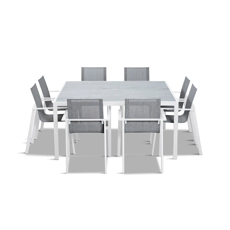 Lift 9 Piece Square Dining Set - White by Harmonia Living