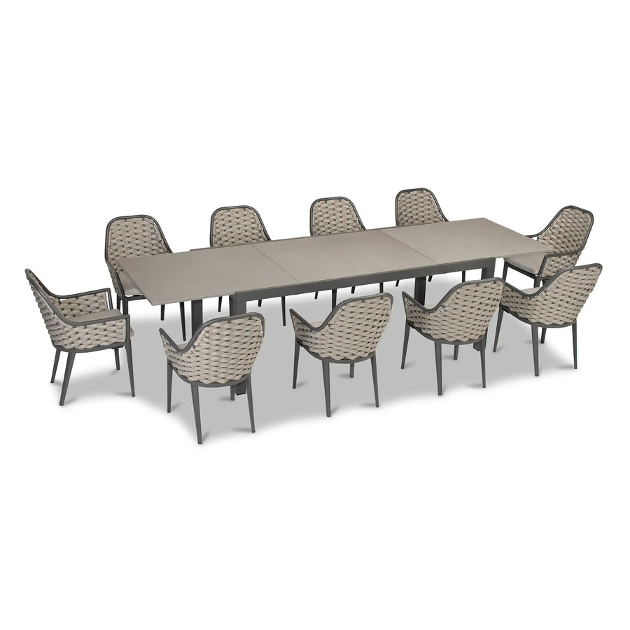 Parlor 13 Piece Extendable Dining Set - Slate by Harmonia Living
