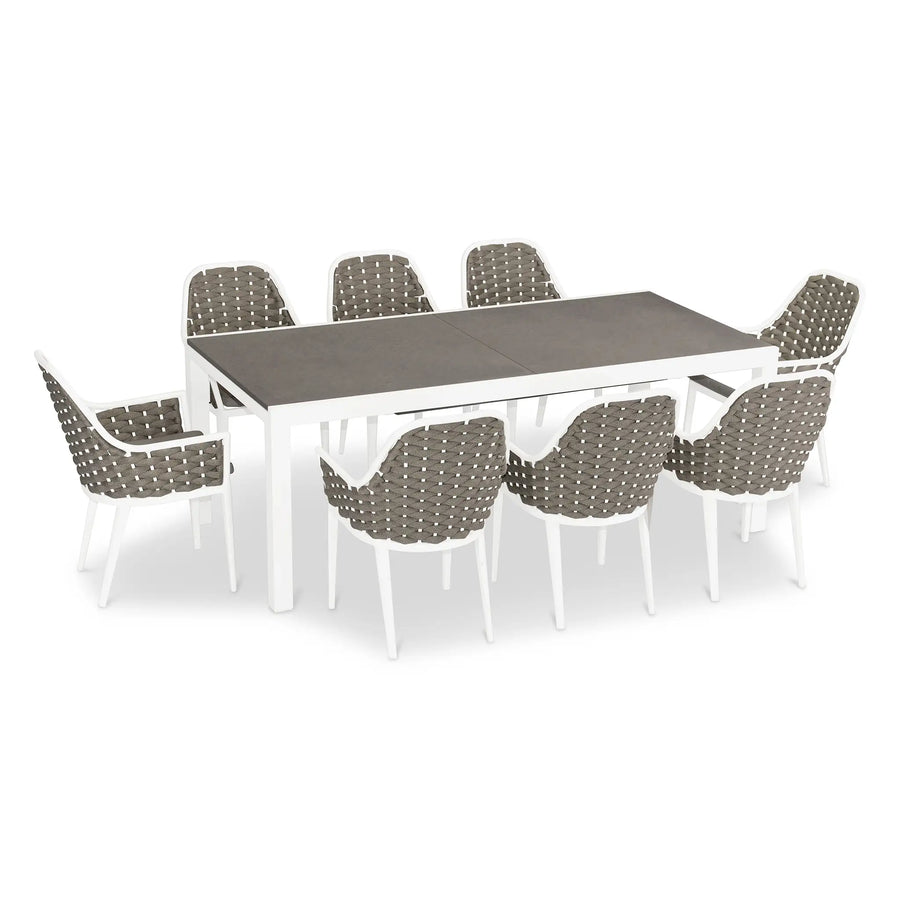 Parlor 9 Piece Extendable Dining Set - White by Harmonia Living