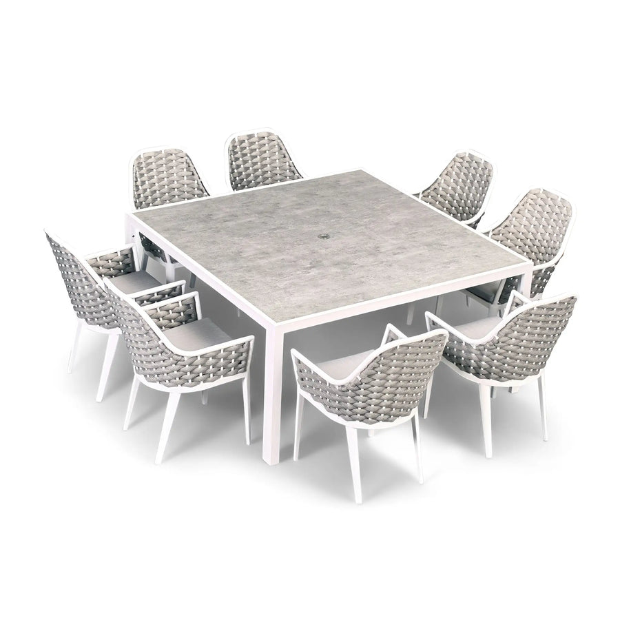 Parlor 9 Piece Square Dining Set - White by Harmonia Living