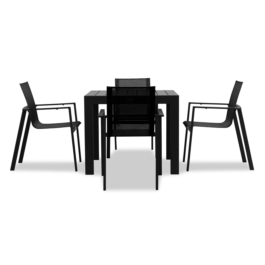 Lift Classic 4 Seat Dining Set - Black/Black by Harmonia Living