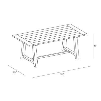 Mill 6 Seat Reclaimed Teak Outdoor Dining Table by Harmonia Living