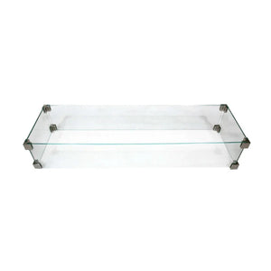 44" x 14" Rectangle Granville Glass Wind Guard by Elementi