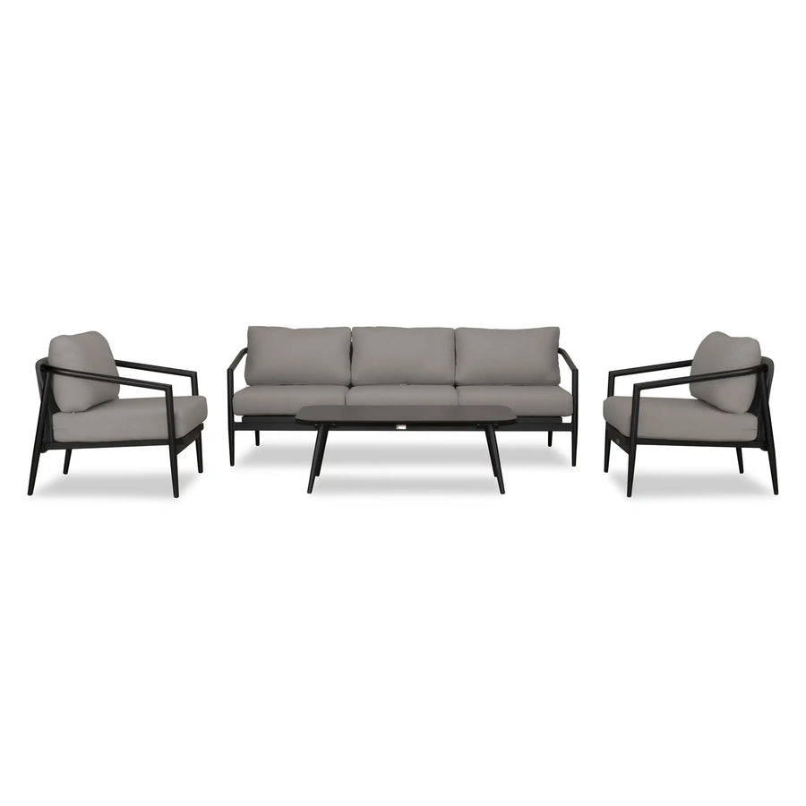 Olio 4 Piece Sofa Set - Black/Carbon by Harmonia Living