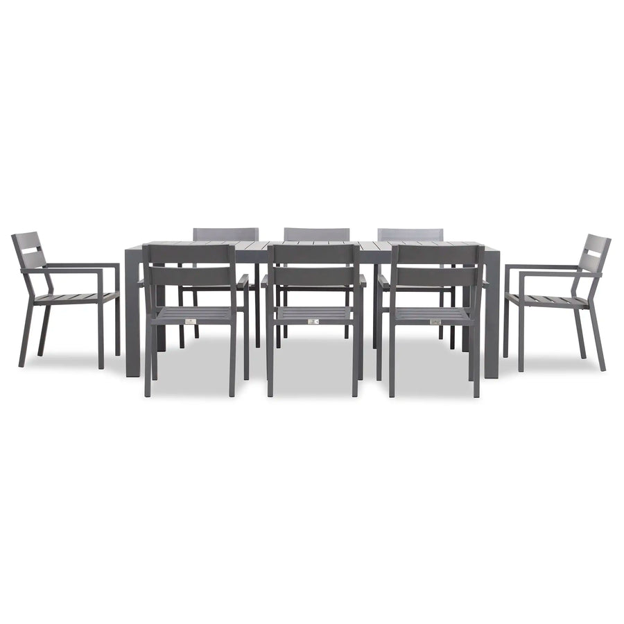 Pacifica Classic 8 Seat Rectangular Dining Set - Slate by Harmonia Living