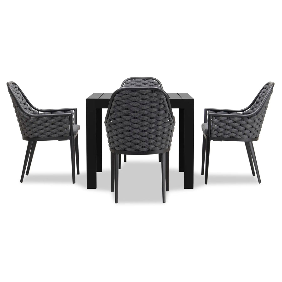 Parlor Classic 4 Seat Square Dining Table - Black by Harmonia Living