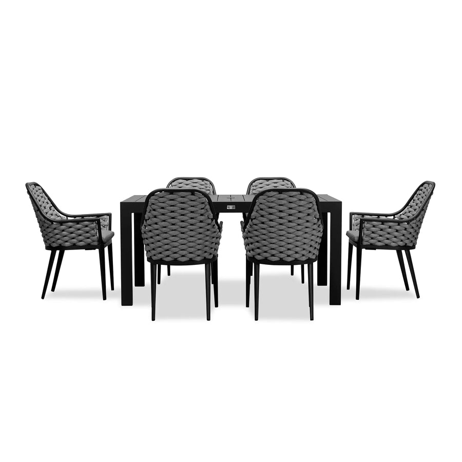 Parlor Classic 6 Seat Rectangular Dining Table - Black by Harmonia Living