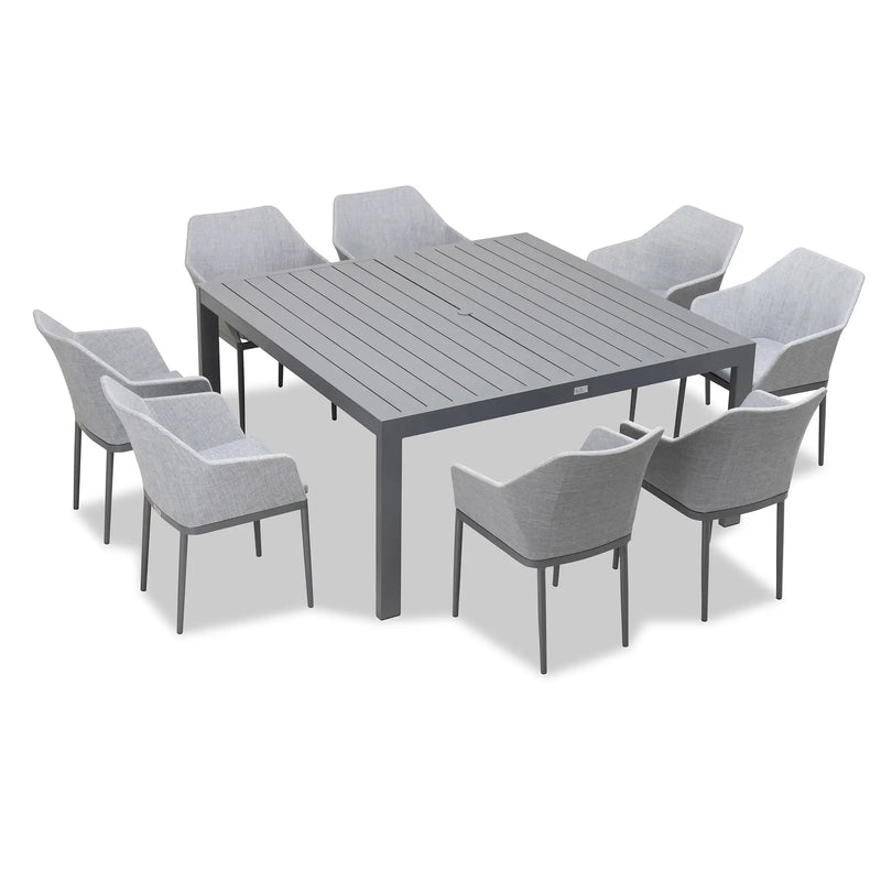Tailor Classic 8 Seat Square Dining Table - Slate by Harmonia Living