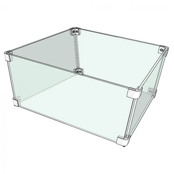 The Outdoor Plus Square Tempered Glass Wind Guard