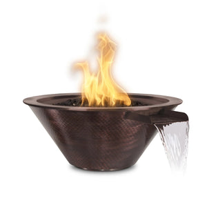 30" Round Hammered Copper Cazo Fire and Water Bowl by The Outdoor Plus
