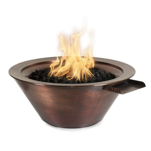24" Round Hammered Copper Cazo Fire and Water Bowl by The Outdoor Plus