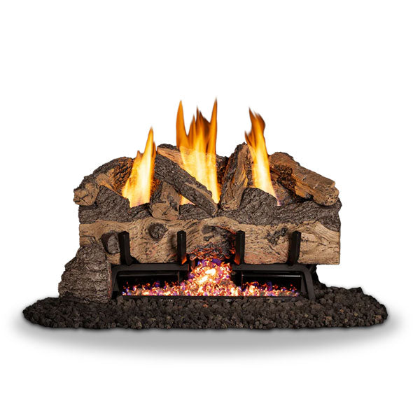 Vent-Free Gas Logs Charred Gnarled Split by Real Fyre