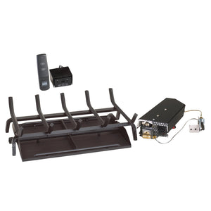 18/20" Vented G45 See-Thru Fireplace Burner "11" Series Standing Pilot with On/Off Remote by Real Fyre