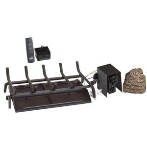 16/19" Vented G45 See-Thru Fireplace Burner "15" Series Standing Pilot with On/Off Remote by Real Fyre