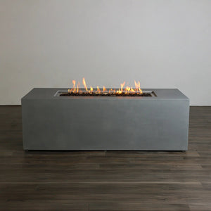 72" x 28" Rectangle Beton Concrete (GFRC) Gas Fire Pit with Hidden Propane Tank - Natural Gray by Starfire Designs