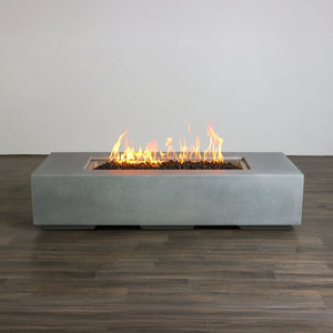 72" x 28" Rectangle Beton Concrete (GFRC) Gas Fire Pit - Natural Gray by Starfire Designs
