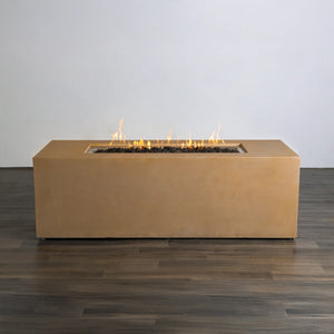 72" x 28" Rectangle Beton Concrete (GFRC) Gas Fire Pit with Hidden Propane Tank - Sand by Starfire Designs