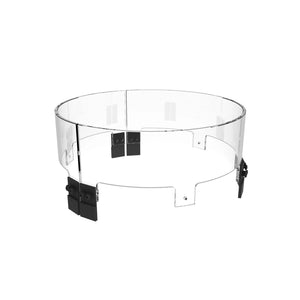 The EcoSmart Fire R530 Curved Glass Fireplace Screen is a premium fire pit wind guard, designed to provide enhanced safety and flame stability. Made from high-quality tempered glass, it offers a sleek, modern look while protecting against wind interference. The durable curved glass design ensures optimal coverage for round fire pits.