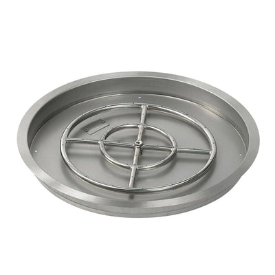 Round Drop-In Pan 25" with Spark Ignition Kit (18" Fire Ring) - Propane by American Fireglass