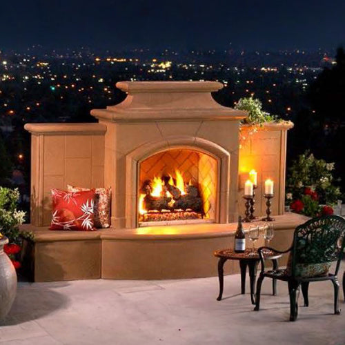 Outdoor Fireplace with Chimney