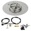 Round Stainless Steel Fire Ring (6"-18") and Flat Pan (12"-36") with Spark Ignition Kit by American Fireglass