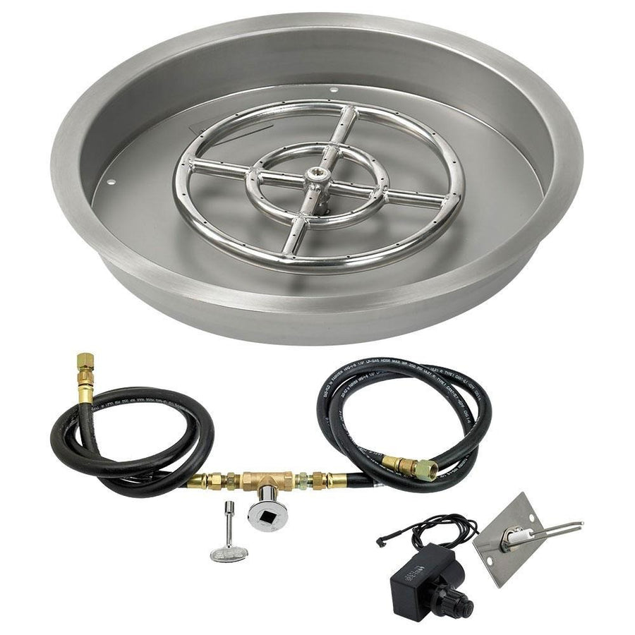 Round Drop-In Burner Kit (19" - 25") with Spark Ignition by American Fireglass