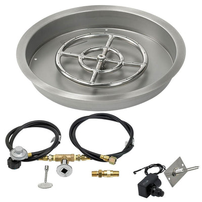 Round Drop-In Burner Kit (19" - 25") with Spark Ignition by American Fireglass