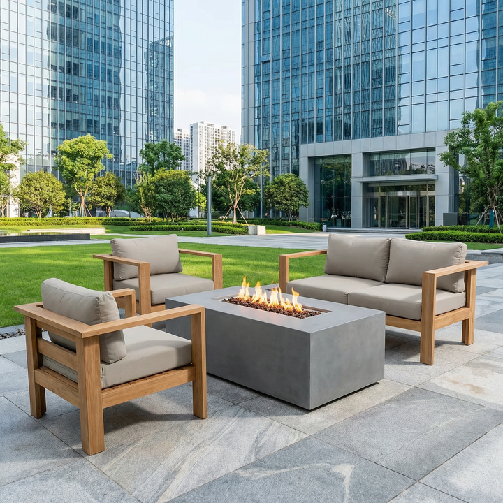 Ando 4-Piece Deep Seating Loveseat Set with Fire Pit