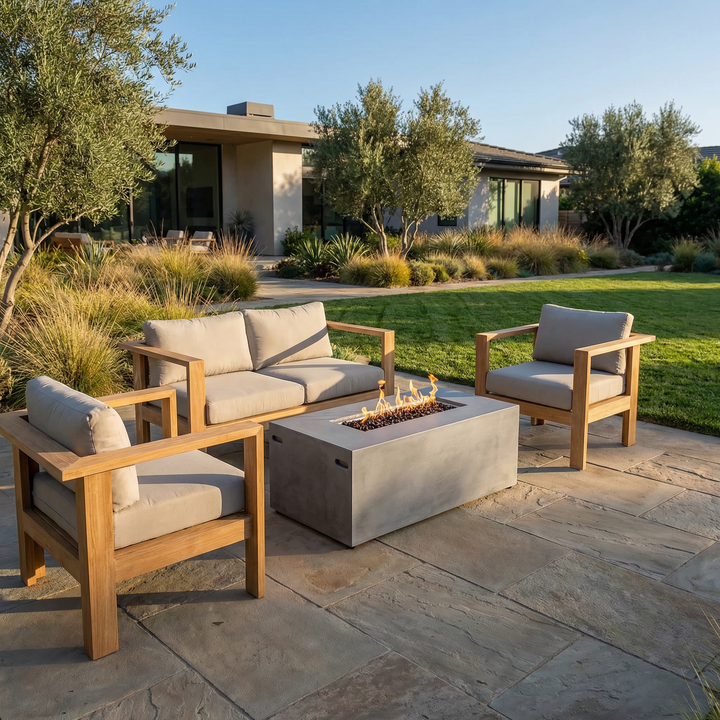 Ando 4-Piece Deep Seating Loveseat Set with Fire Pit