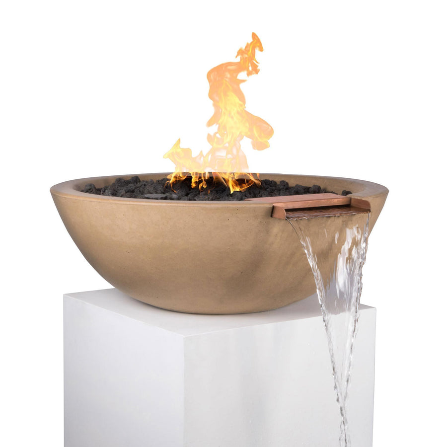 The Outdoor Plus 33" Round Concrete Sedona Fire and Water Bowl