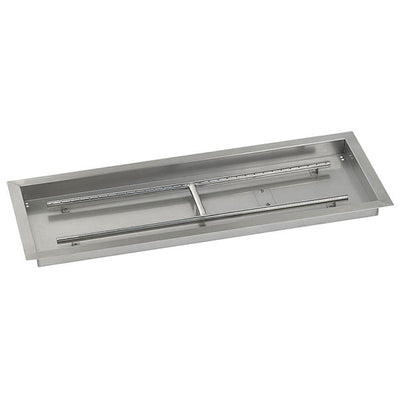 Rectangular Stainless Steel Drop-In Pan 36" x 12" with Spark Ignition Kit - Natural Gas by American Fireglass