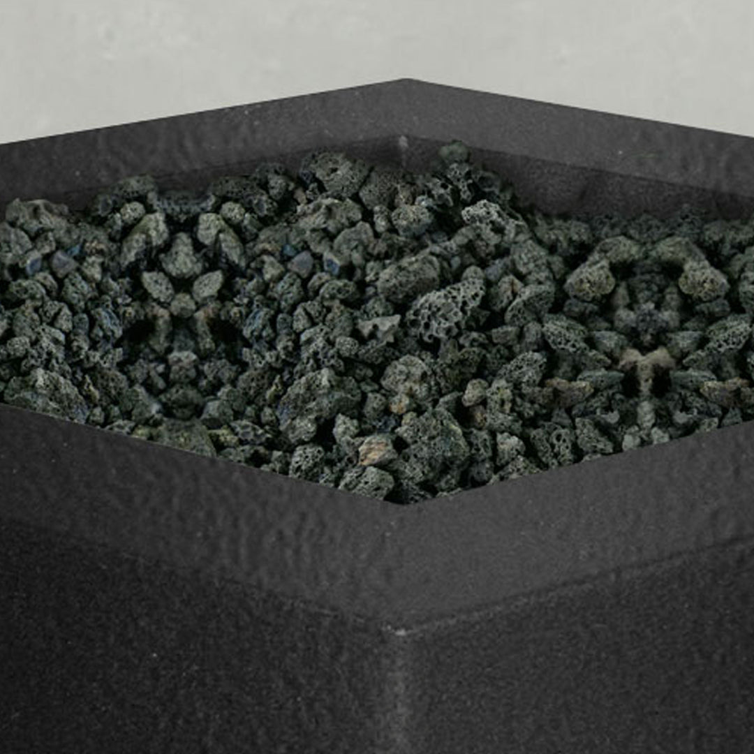 36" Square Gravity Powder Coated Steel Fire Pit - Propane Gas Hardline - Push Button Spark Ignition - Black Hammertone by Starfire Designs