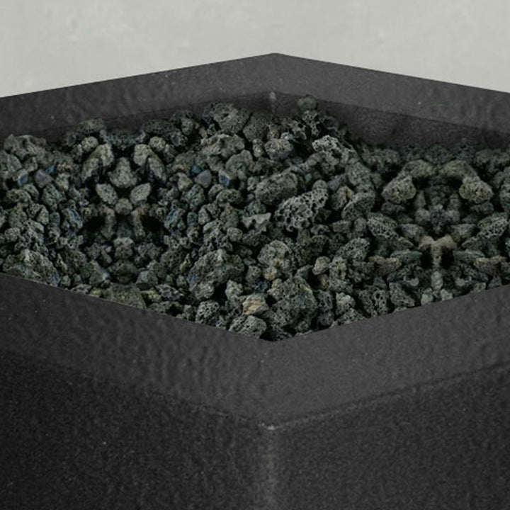 36" Square Gravity Powder Coated Steel Fire Pit - Propane Gas Hardline - 110V CSA Hi/Lo Electronic Ignition System w/Bluetooth & Handheld Remote - Black Hammertone by Starfire Designs