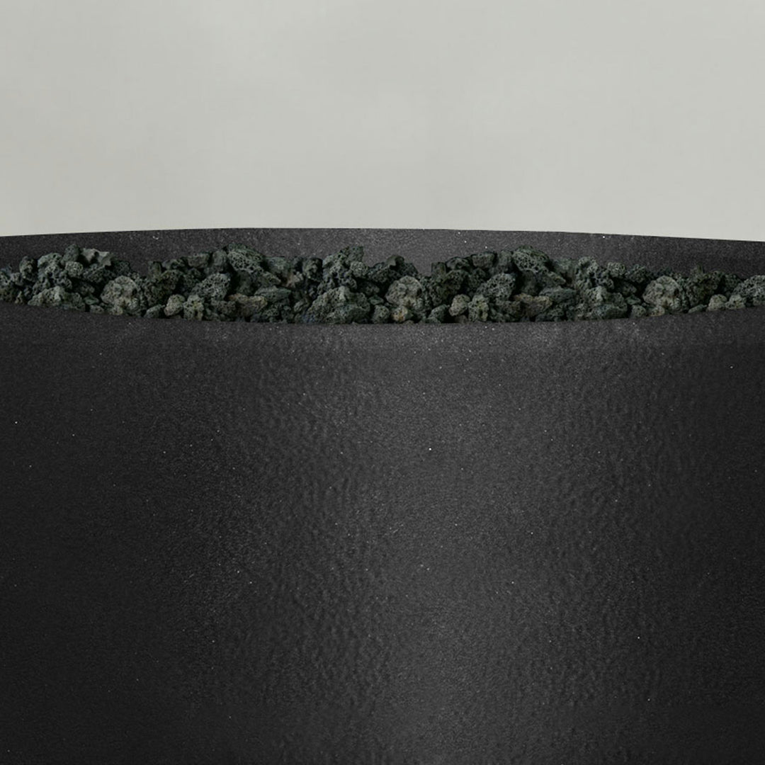 36" Round Gravity Powder Coated Steel Fire Pit - Propane Gas Hardline - Match Lit - Black Hammertone by Starfire Designs