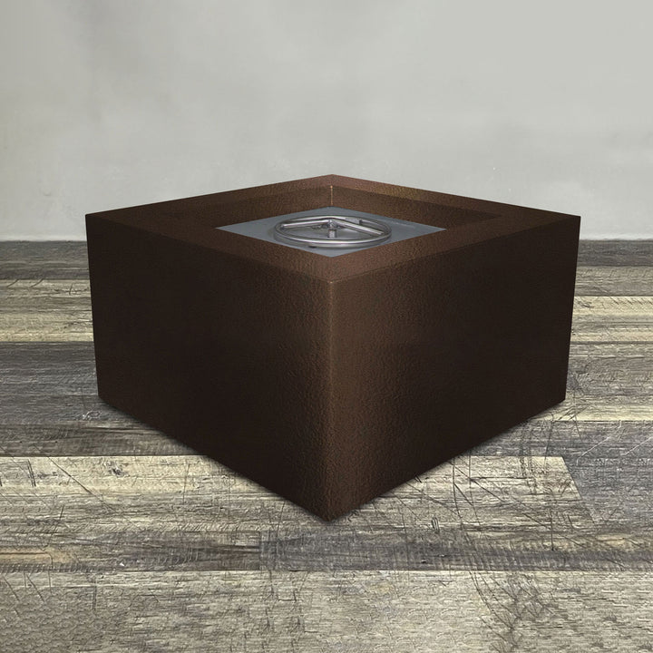 36" Square Gravity Powder Coated Steel Fire Pit - Propane Gas Hardline - Flame Sense with Spark Ignition System - Bronze Hammertone by Starfire Designs