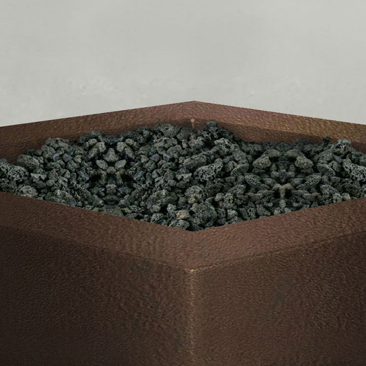 36" Square Gravity Powder Coated Steel Fire Pit - Propane Gas Hardline - Flame Sense with Spark Ignition System - Bronze Hammertone by Starfire Designs