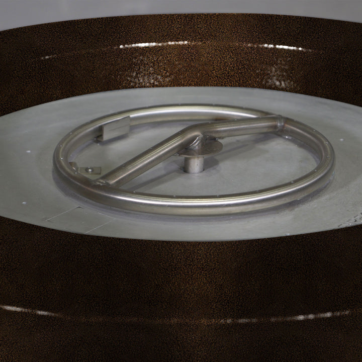 36" Round Gravity Powder Coated Steel Fire Pit - Natural Gas - Match Lit - Copper Vein by Starfire Designs