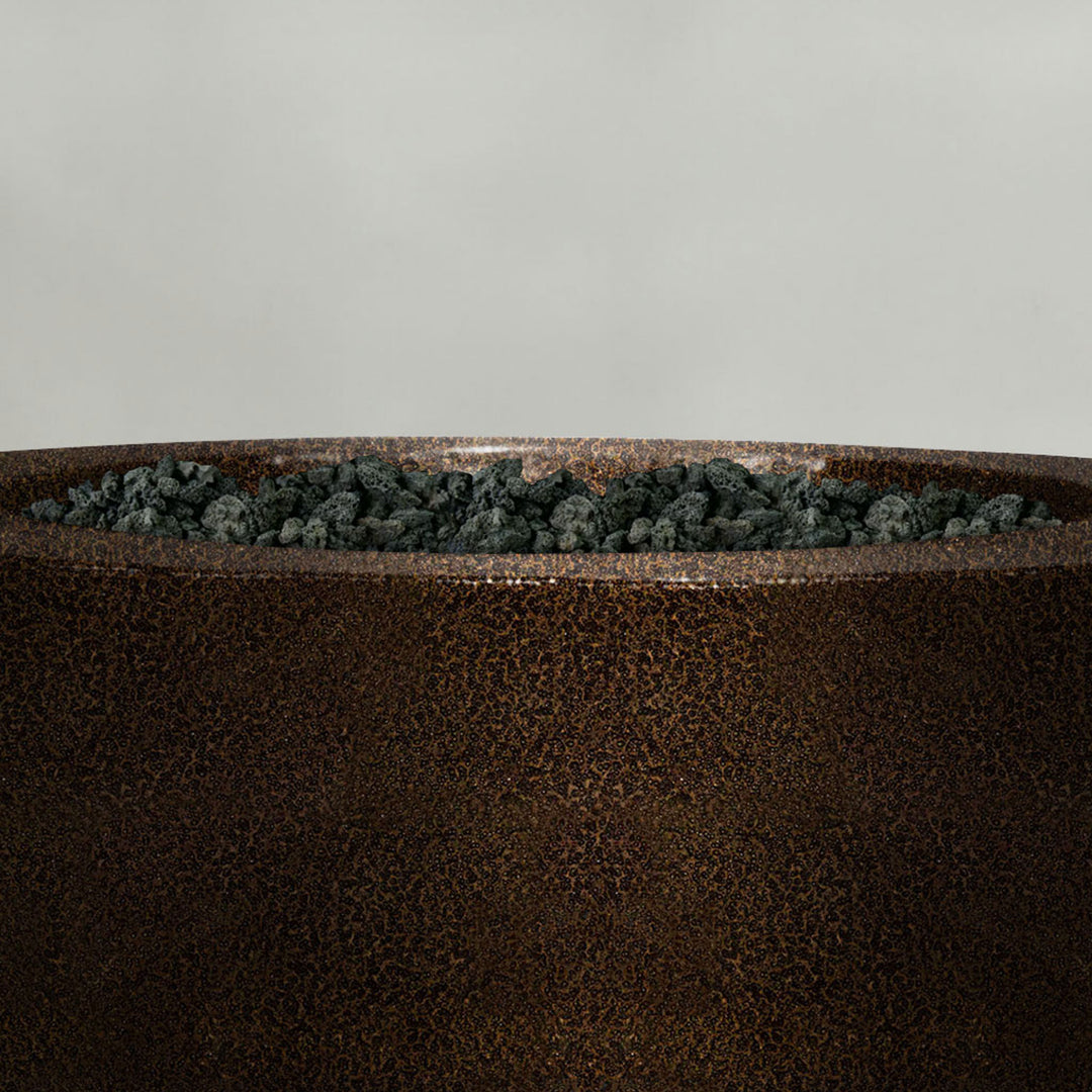 36" Round Gravity Powder Coated Steel Fire Pit - Natural Gas - Match Lit - Copper Vein by Starfire Designs